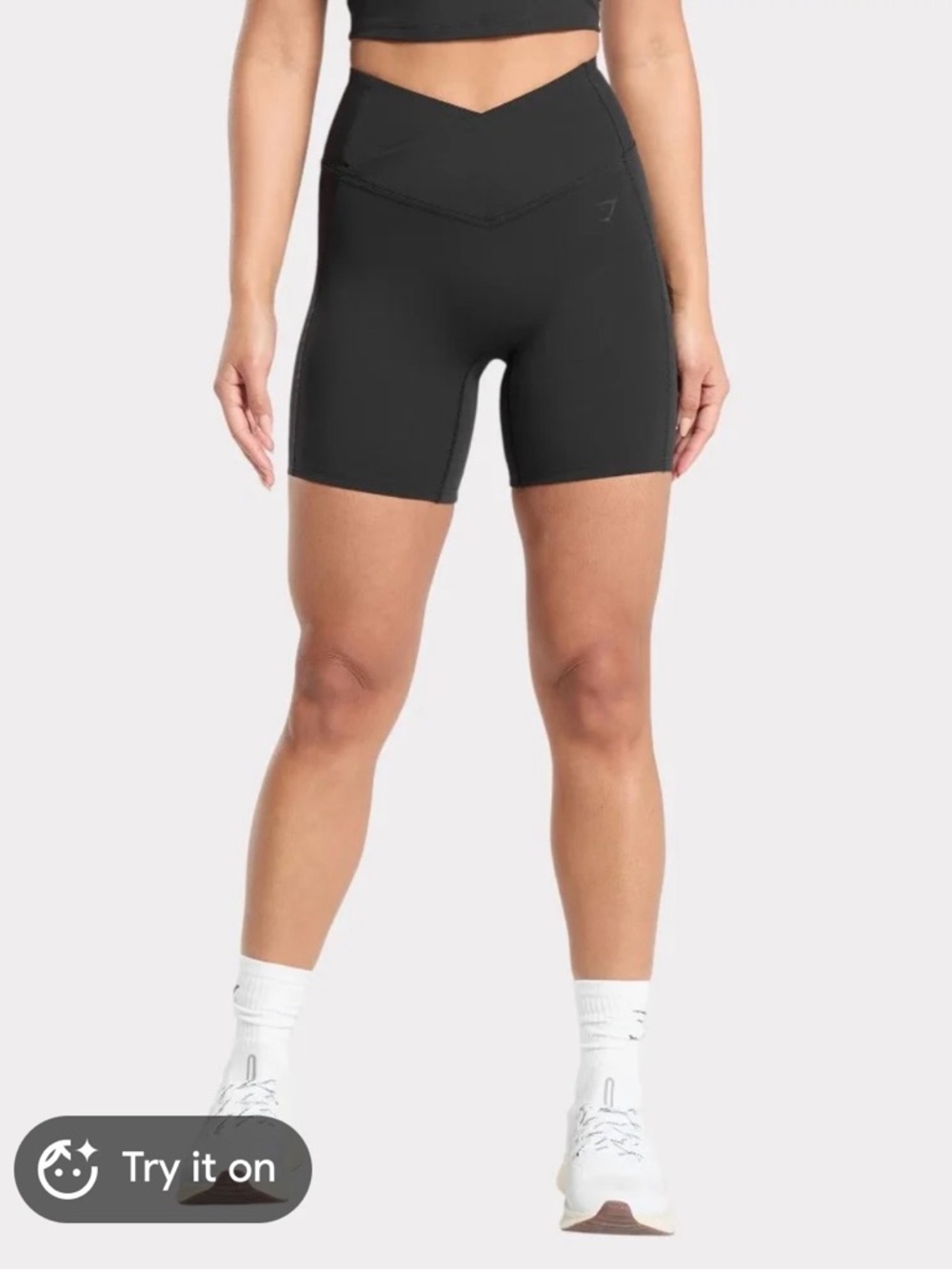 Gymshark Black High-Waist V-Front Bike Shorts